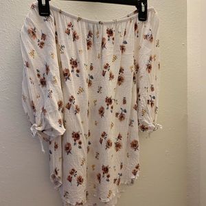 Off the shoulder flower shirt